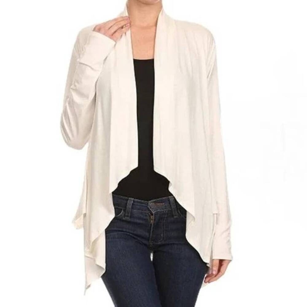 THE NORTH FACE Cream Waterfall Cardigan Thumbholes Open Sweater ~ Women's SMALL